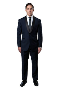 Thumbnail for Satin Peak Lapel Tuxedo Solid Slim Fit Prom Tuxedos For Men - Hattitude