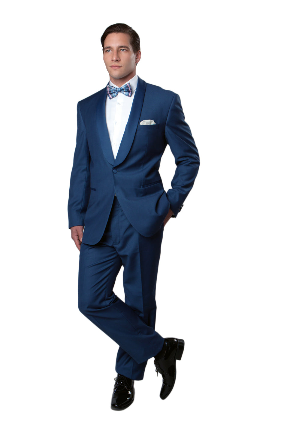 Satin Peak Lapel Tuxedo Solid Slim Fit Prom Tuxedos For Men - Hattitude