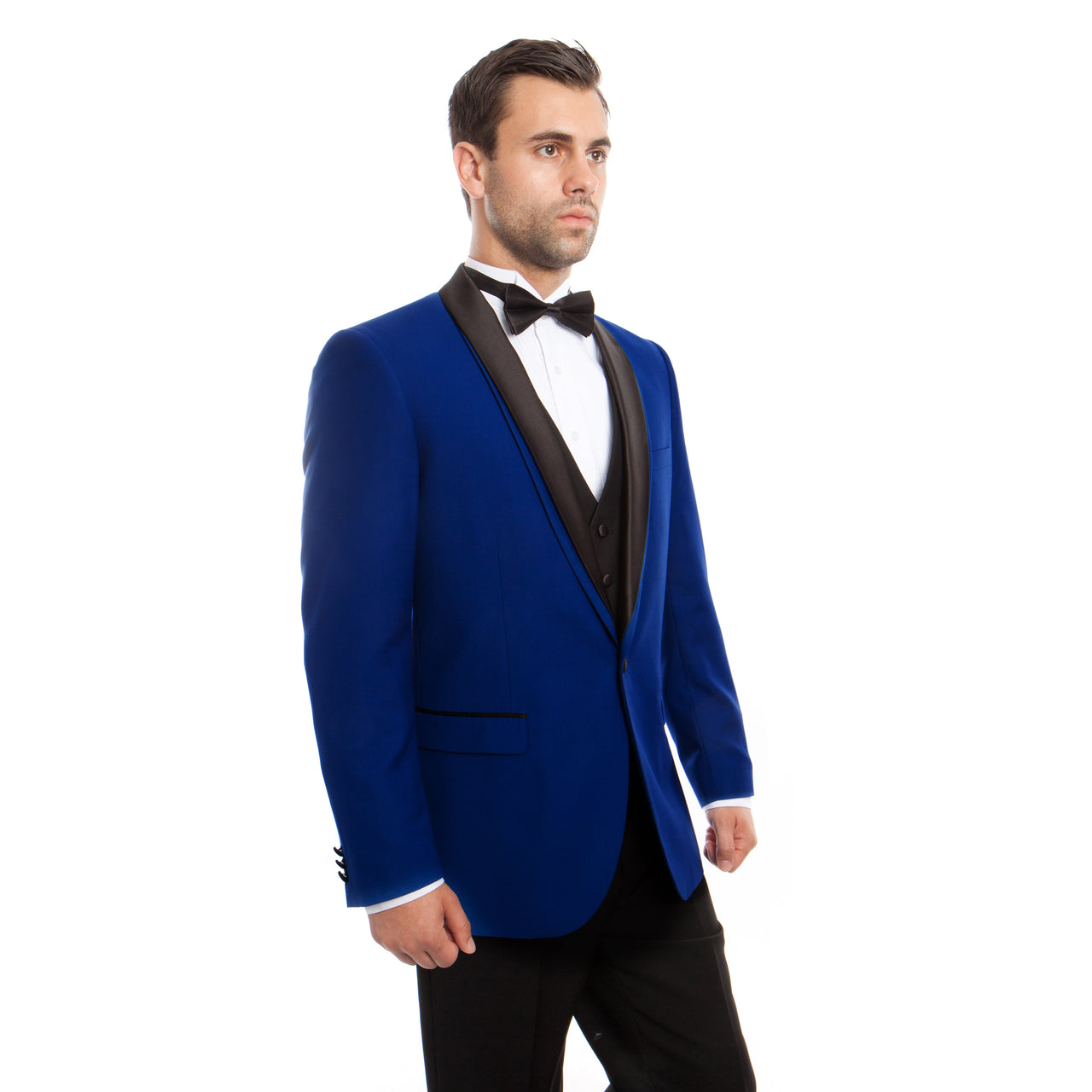Dark Purple / Black Satin Bryan Michaels Shawl Collar Tuxedo Solid Slim Fit Prom Tuxedo For Men MT252S-03 - Hattitude