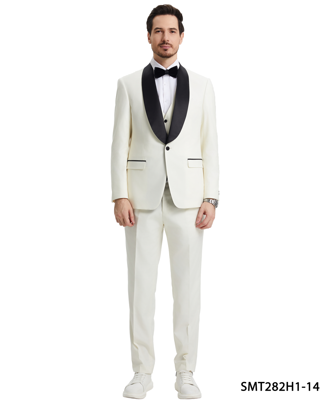 Stacy Adams 3 PC Ivory Solid Tuxedo Mens Suit - Hattitude