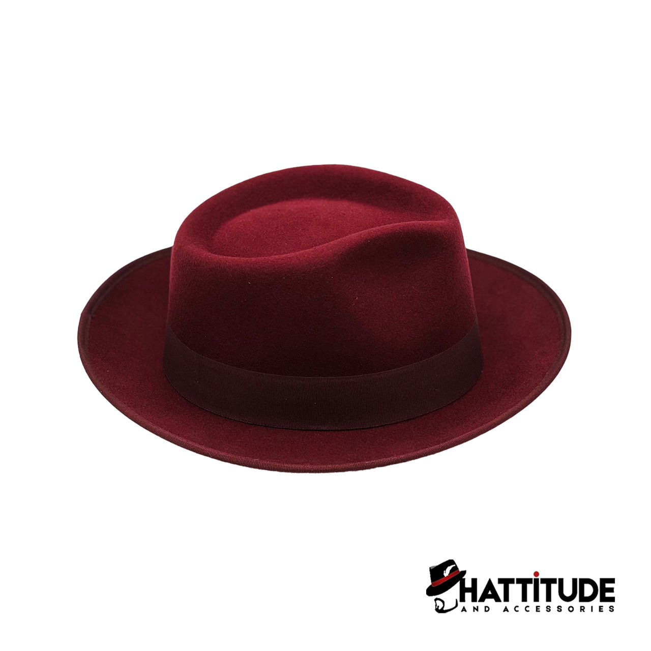 Waterloo Snap Brim Fedora - Burgundy