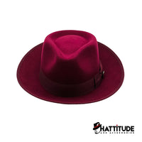 Thumbnail for Waterloo Snap Brim Fedora - Burgundy