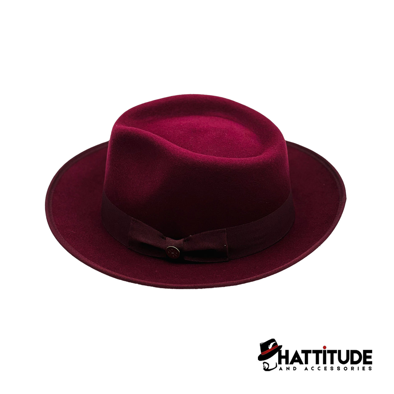 Waterloo Snap Brim Fedora - Burgundy