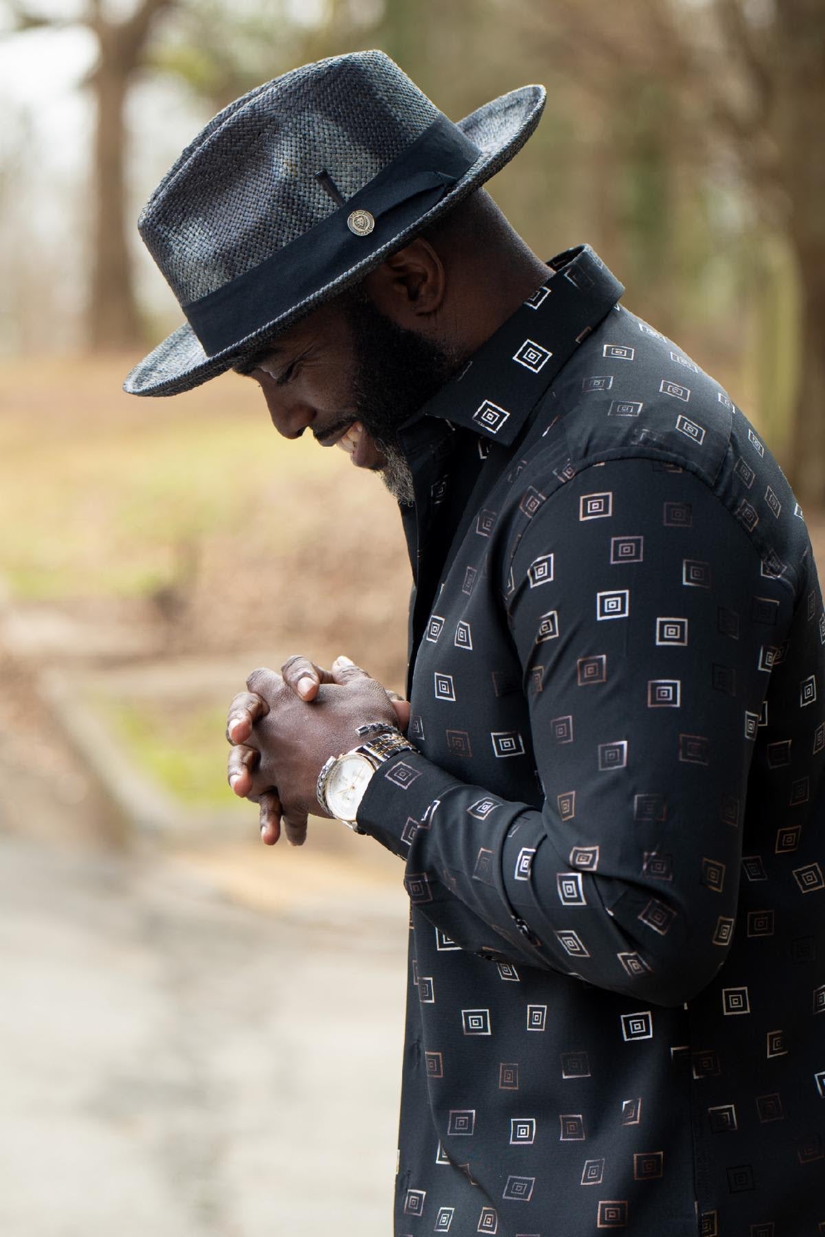 Bruno Capelo Escobar ES-640 fedora Black/Natural/Grey