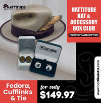 Thumbnail for Hattitude Hat & Accessory Box Club – Fedora, Cufflinks & Tie Set
