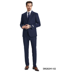 Thumbnail for Stacy Adams 3 PC Navy Solid Mens Suit - Hattitude