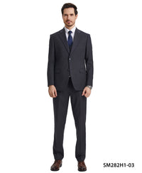 Thumbnail for Stacy Adams 3 PC Charcoal Solid Mens Suit - Hattitude